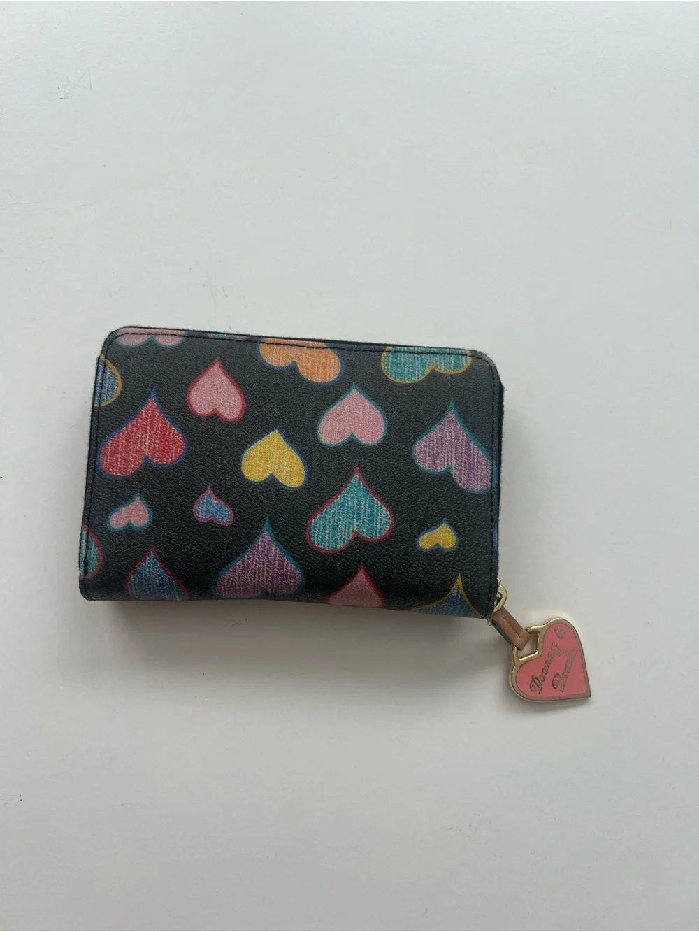 Dooney & Bourke Heart-Print Zip Vintage Wallet